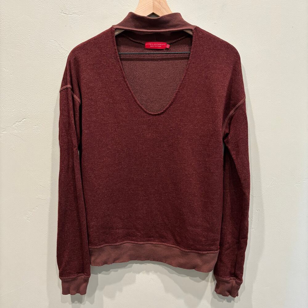 n:Philanthropy Bae Cutout Sweater in Mulberry - Size: Small - Picture 2 of 10